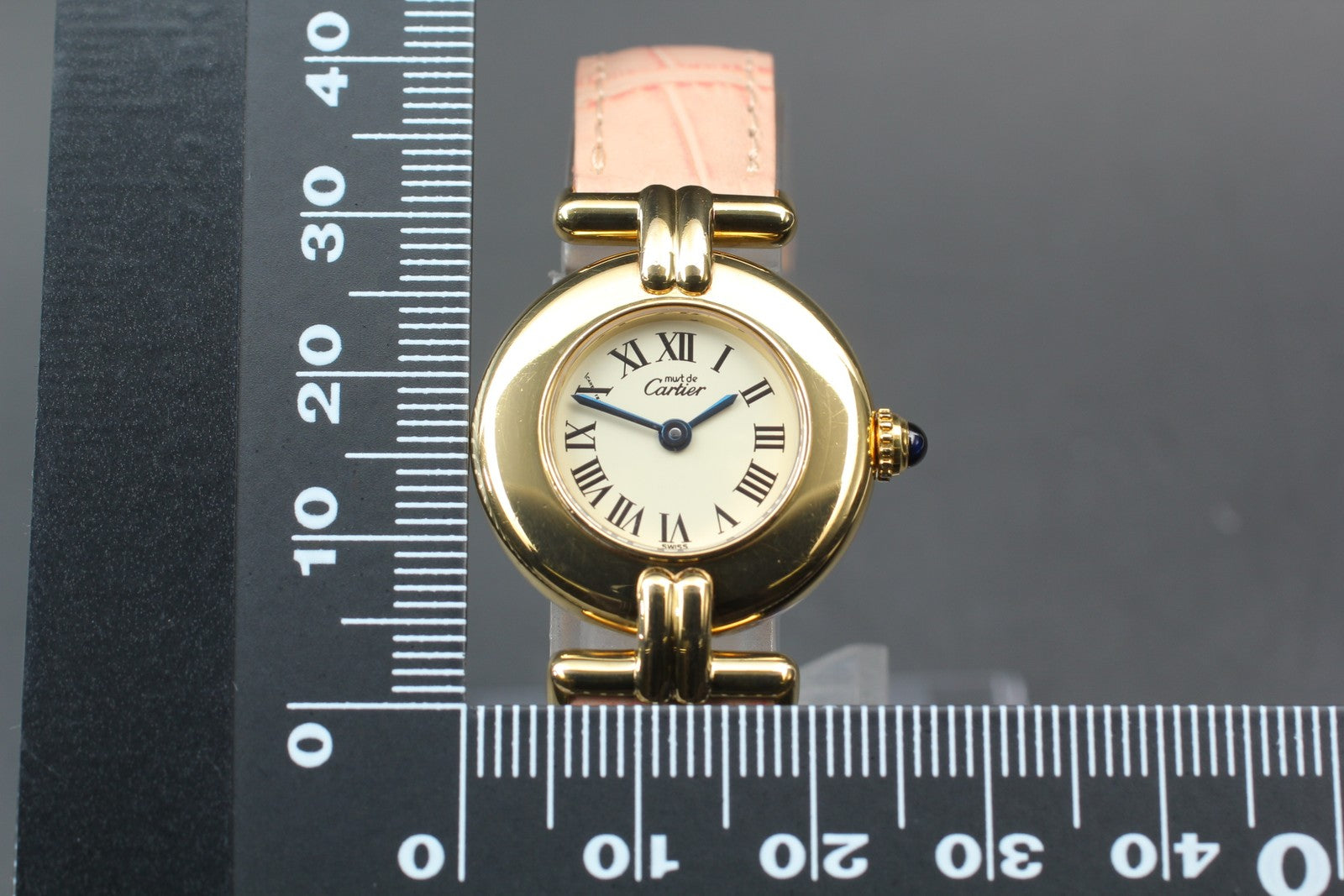 Vintage Cartier Must Colisee Vermeil 590002 Gold Pink 23mm Women's Quartz Watch
