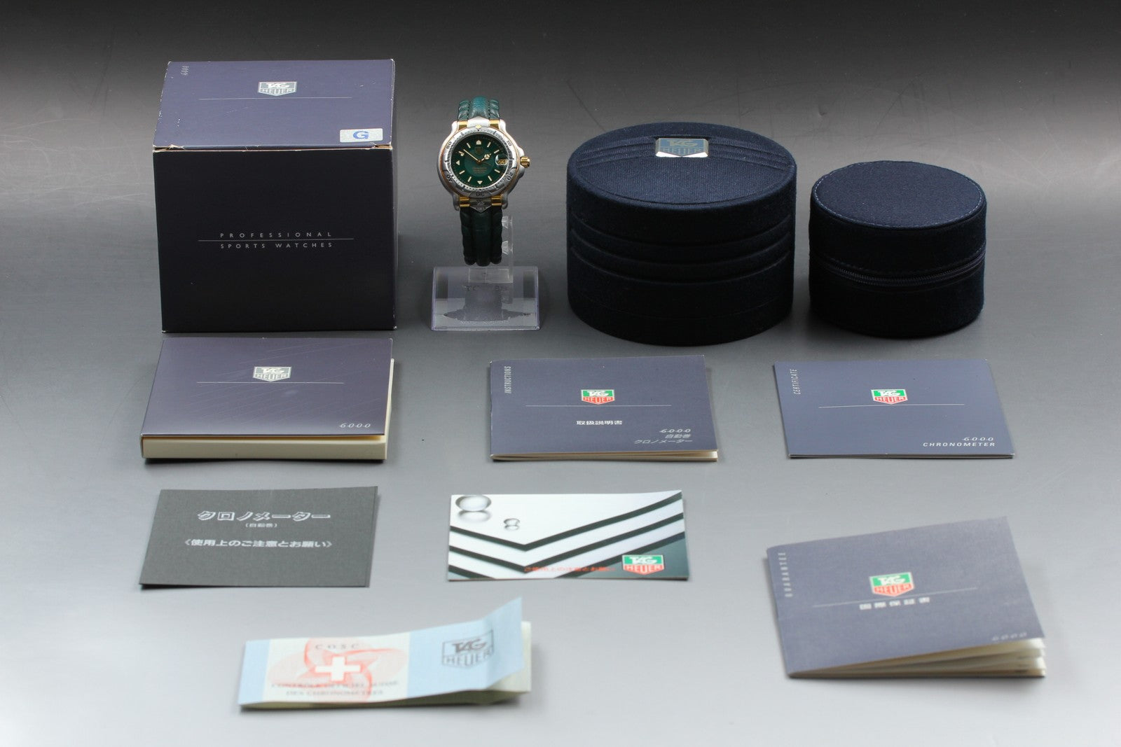 Exc+5*Box TAG HEUER 6000 WH5153-K0 Green Dial Automatic Men's Watch 37mm JAPAN