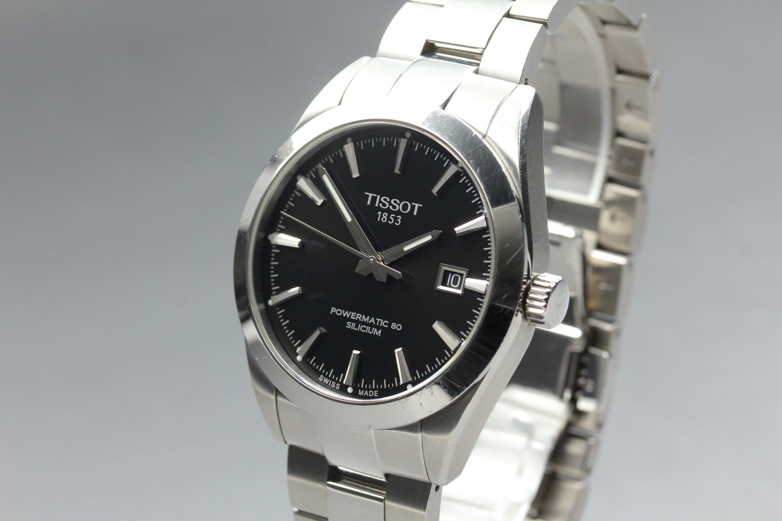 TISSOT Gentleman T127407A Automatic Black Date Men's Watch 40mm JAPAN Box