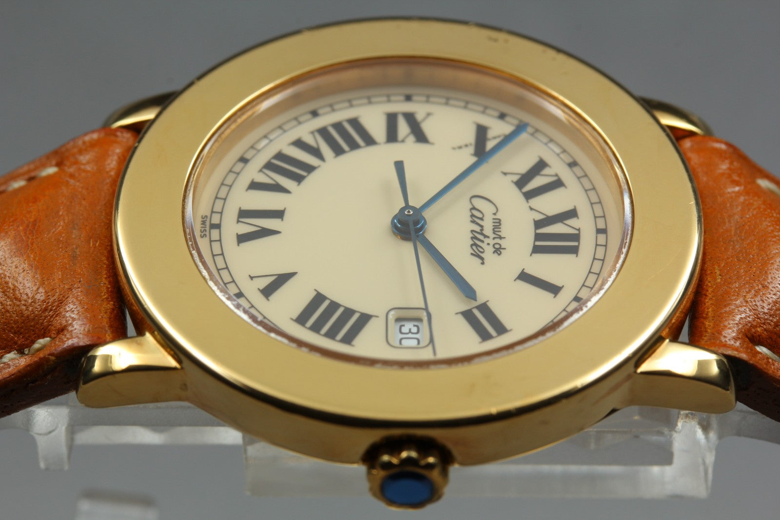 Vintage Cartier Must de Cartier Ronde 1800 1 Gold Brown 32mm Unisex Quartz Watch