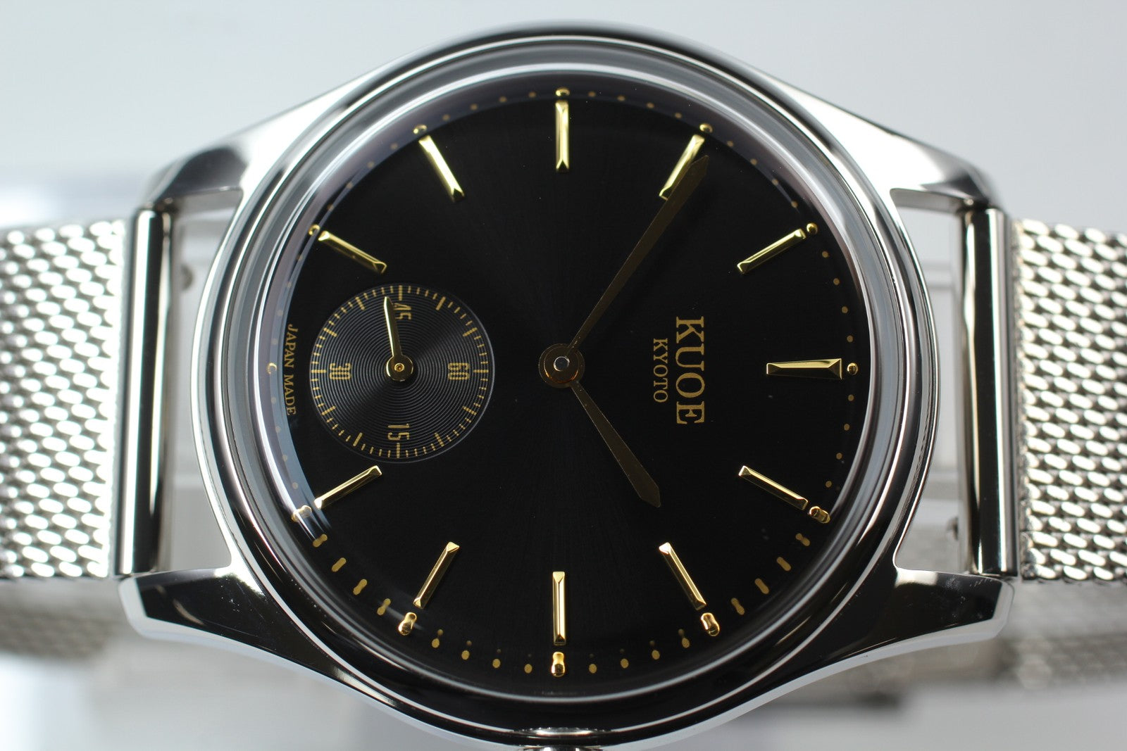 KUOE KYOTO OLD SMITH 90-001 34mm Silver Black Quartz Men's Watch JAPAN