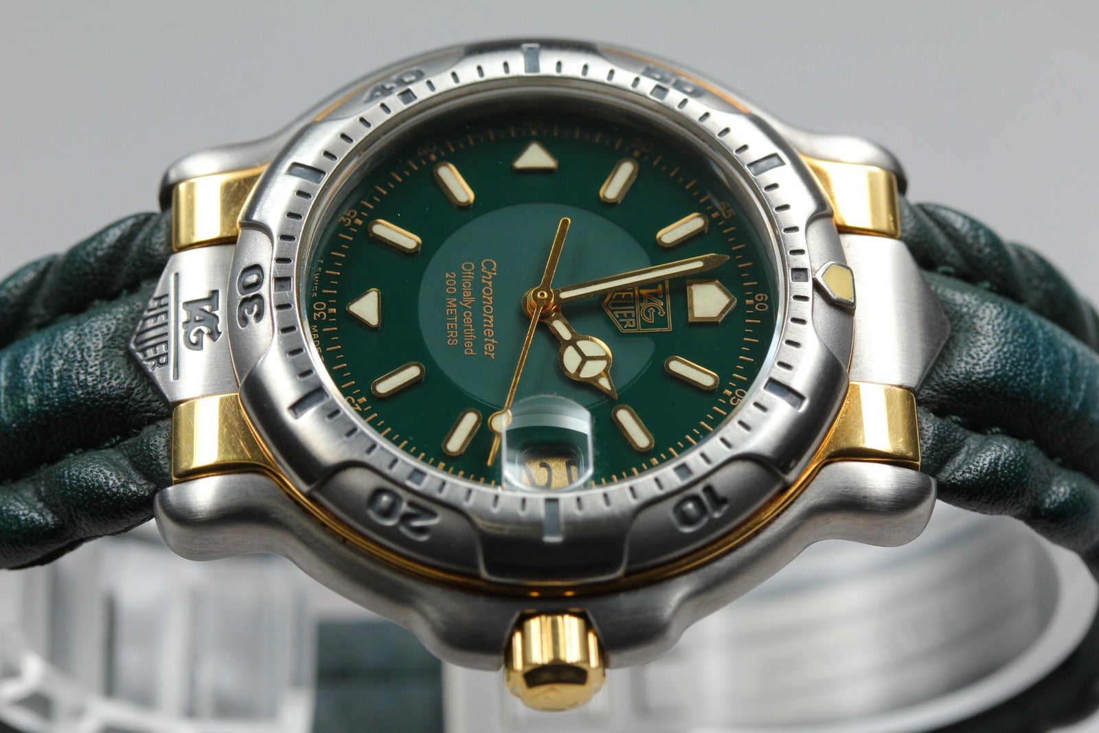 Exc+5*Box TAG HEUER 6000 WH5153-K0 Green Dial Automatic Men's Watch 37mm JAPAN