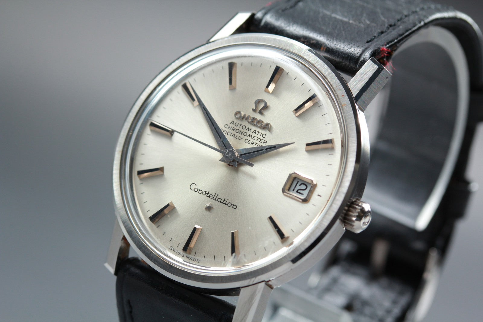 Vintage OMEGA Constellation 168.018 Automatic Silver Men's Watch 35mm JP Exc+5