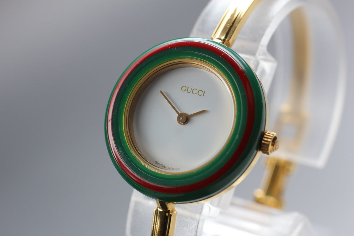 New Batt GUCCI Change Bezel 11/12.2 12Color Quartz Women's Watch From JAPAN Box