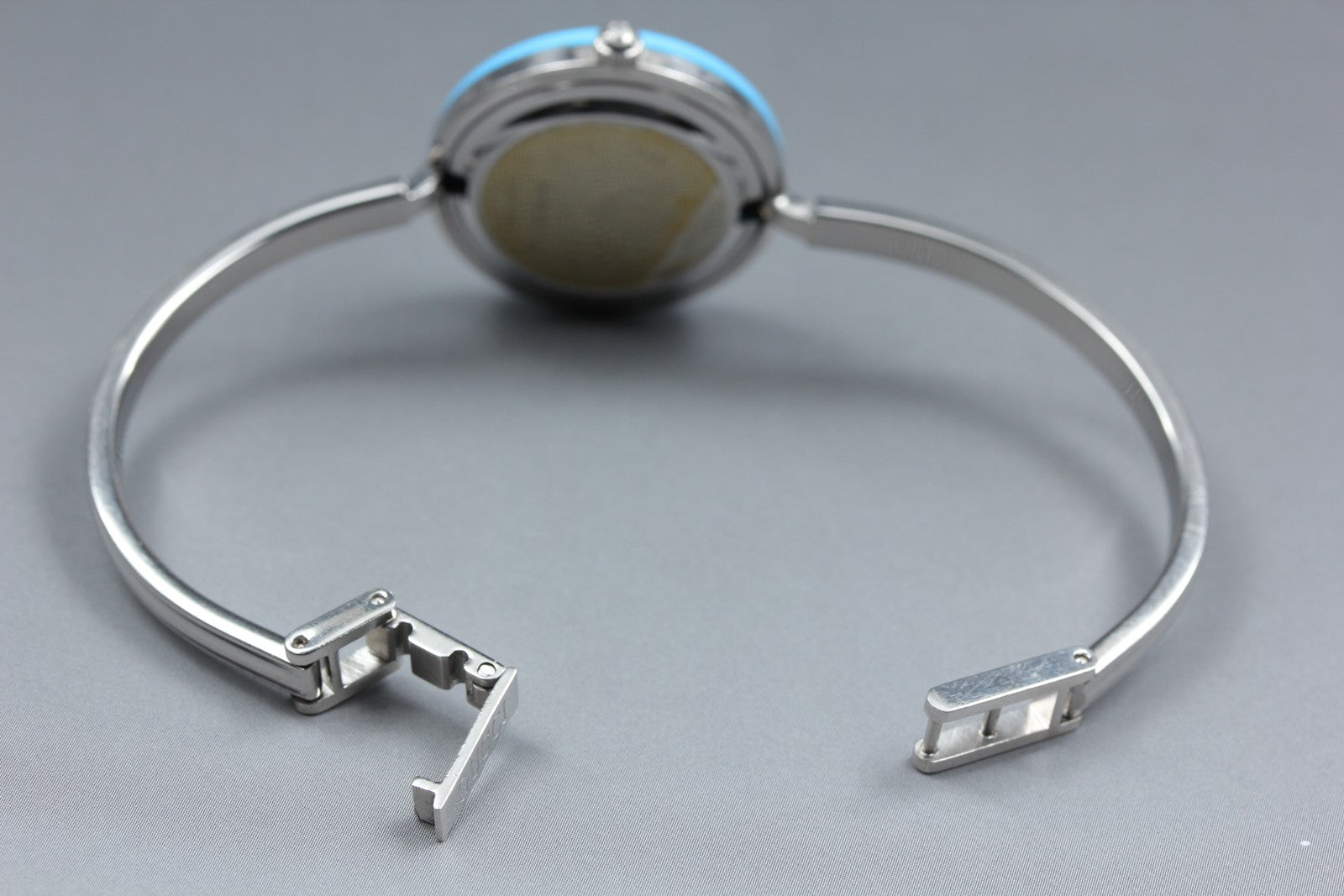 Vintage Gucci Change Bezel 11/12.2L Light Blue Bezel Silver Women's Quartz Watch