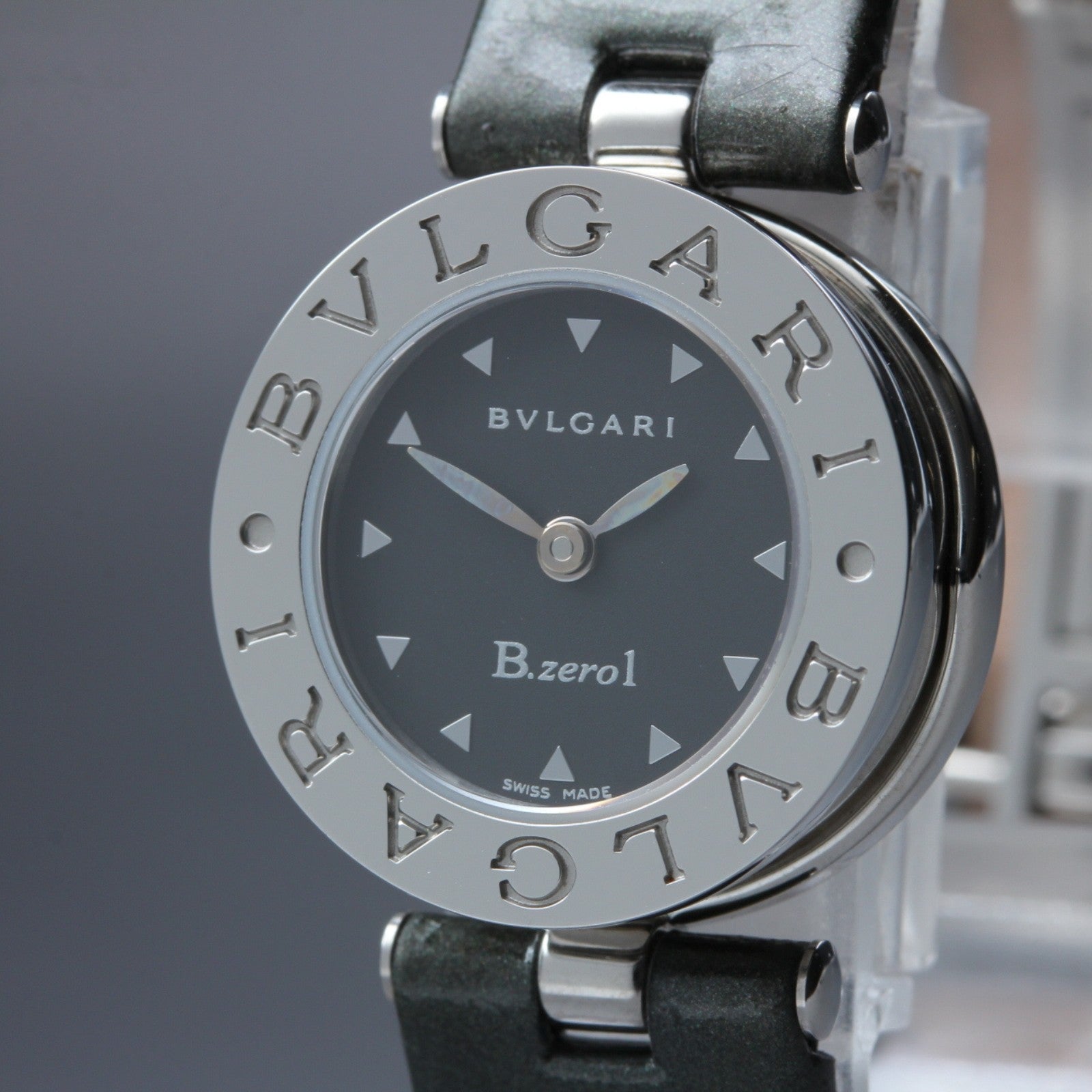 New Batt* BVLGARI B.zero1 BZ22S Quartz Black Dial Women's Watch 22mm N MINT*Box