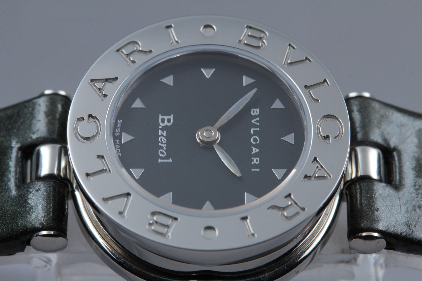 New Batt* BVLGARI B.zero1 BZ22S Quartz Black Dial Women's Watch 22mm N MINT*Box