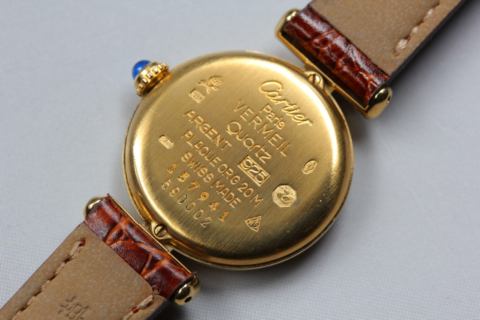 Cartier Must Colisee Vermeil 590002 Brown Gold Women's Quartz Watch Vintage