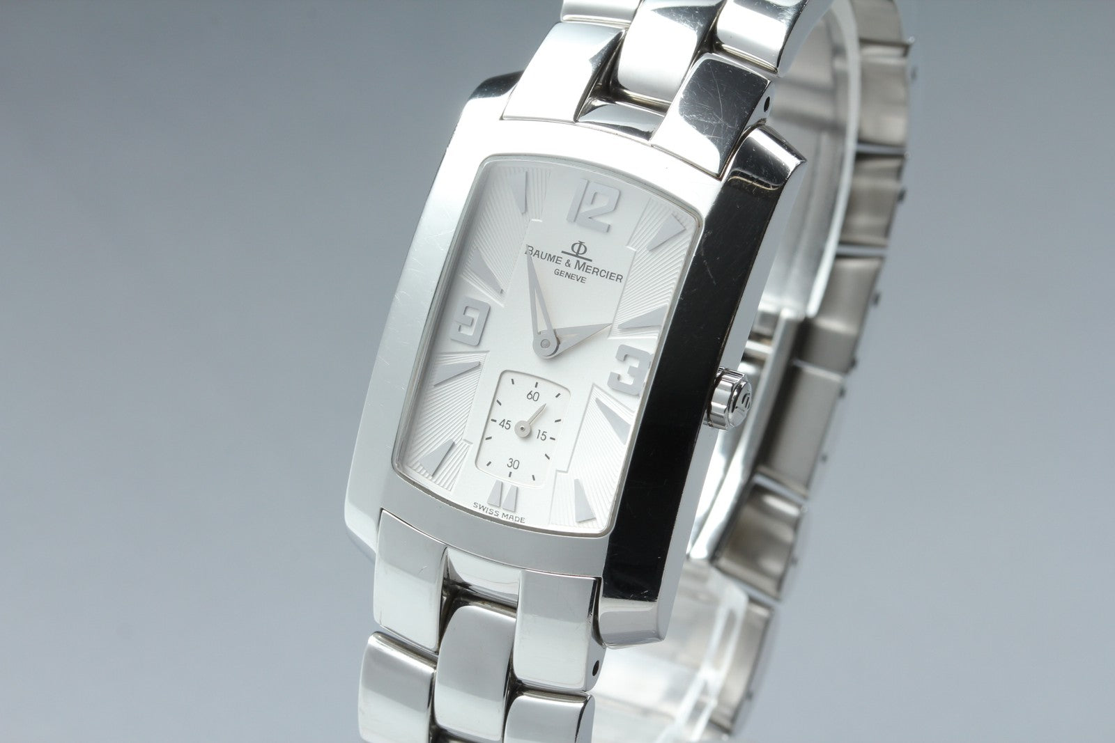 New Batt BAUME&MERCIER Hampton Milleis 65310 Quartz Silver Men's Watch 26mm JP