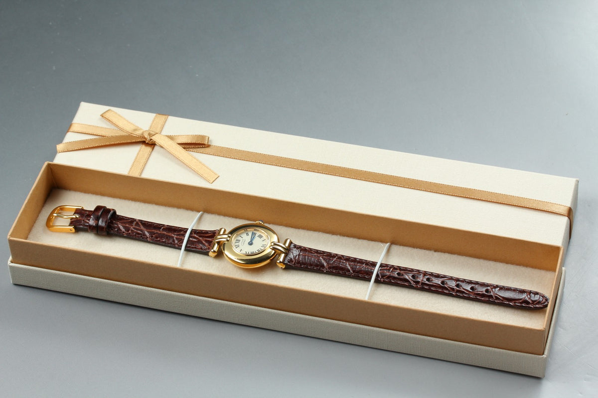 Cartier Must Colisee Vermeil 590002 Brown Gold Women's Quartz Watch Vintage
