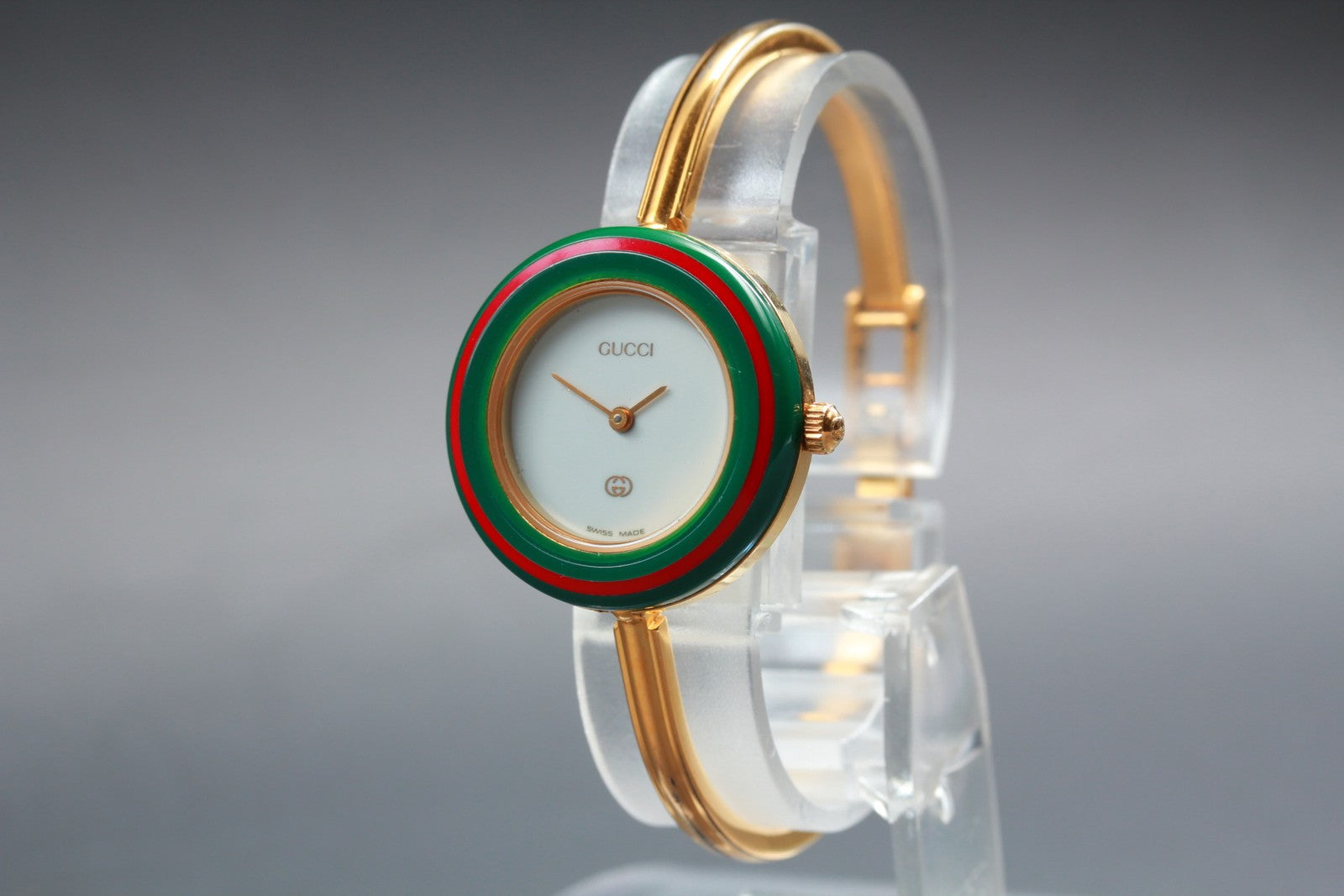 New Batt Gucci 11/12 Change Bezel 12 Colors Gold Quartz Women's Watch From JAPAN