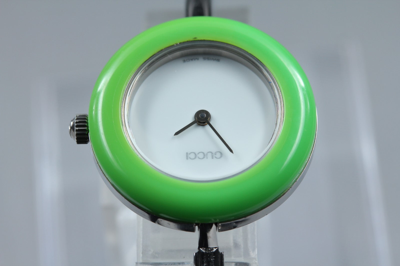 Vintage Gucci Change Bezel 11/12.2L Light Green Bezel Silver Women's Qz Watch