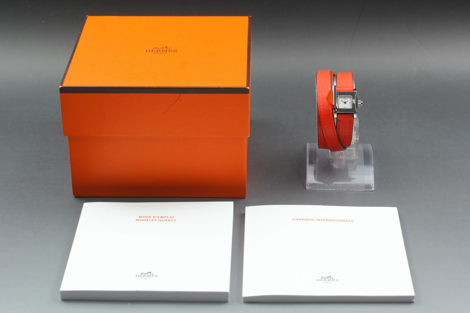 HERMES Medor Double Tour ME2.110 Silver Quartz Ladies Watch 17mm JAPAN Box