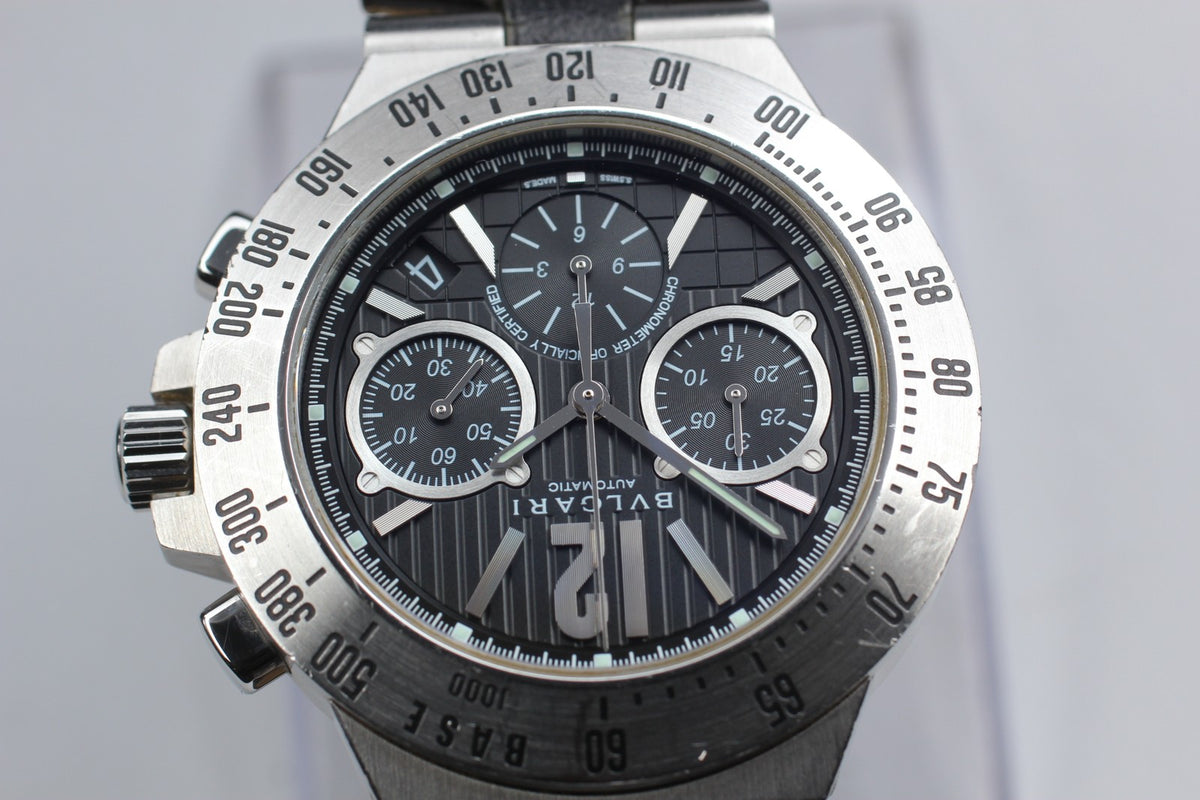 BVLGARI Diagono Tachymetric Chronograph CH40STA Automatic Men's Watch 40mm JAPAN