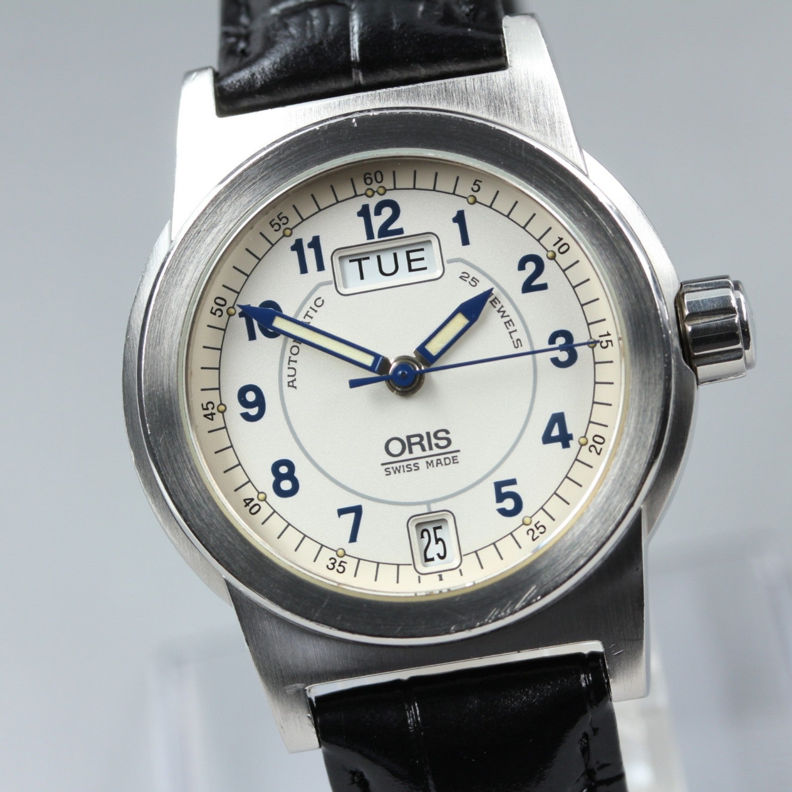 Vintage ORIS Big Crown 7501 Automatic White Day/Date Men's Watch 34mm JAPAN