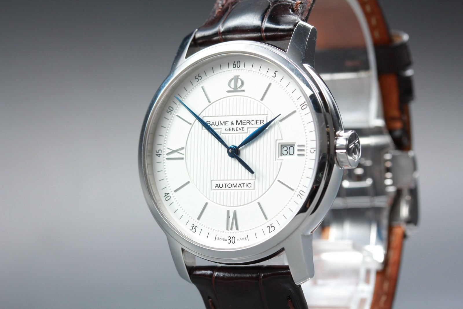 Baume & Mercier Classima 65615 White Automatic Date Men’s Watch 39mm JAPAN Box