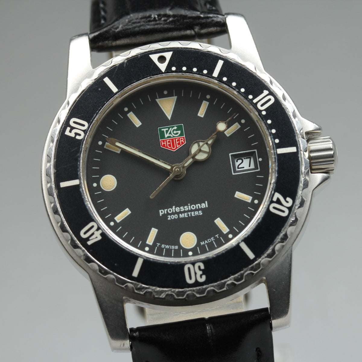 TAG HEUER 1500 Professional WD1210-D0 Quartz Black Dial Men's Watch 36mm JAPAN