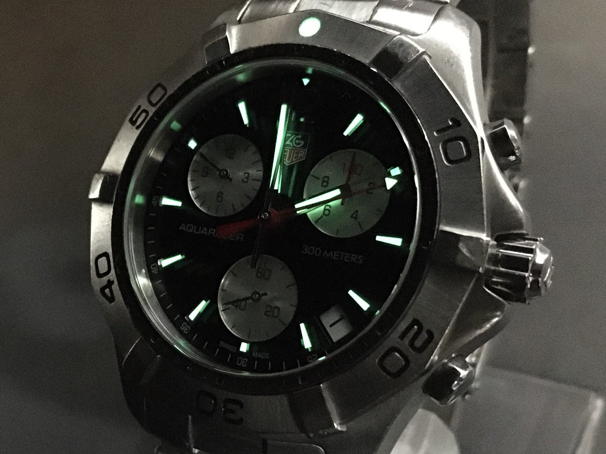 TAG Heuer Aquaracer CAF1110 Chronograph Black Quartz Men's Watch 42mm Box