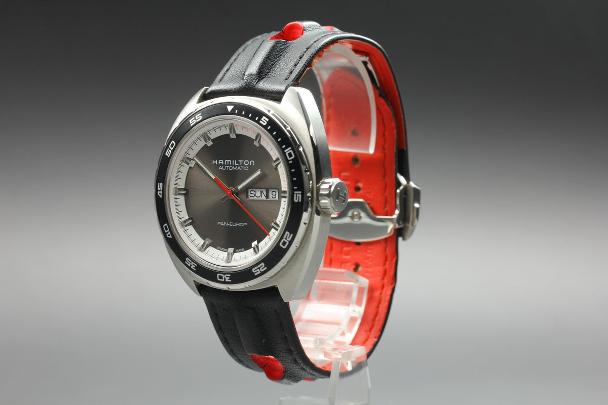 Hamilton Pan Europ H354150 H600354104 Automatic Day/Date Men's Watch 43mm JAPAN