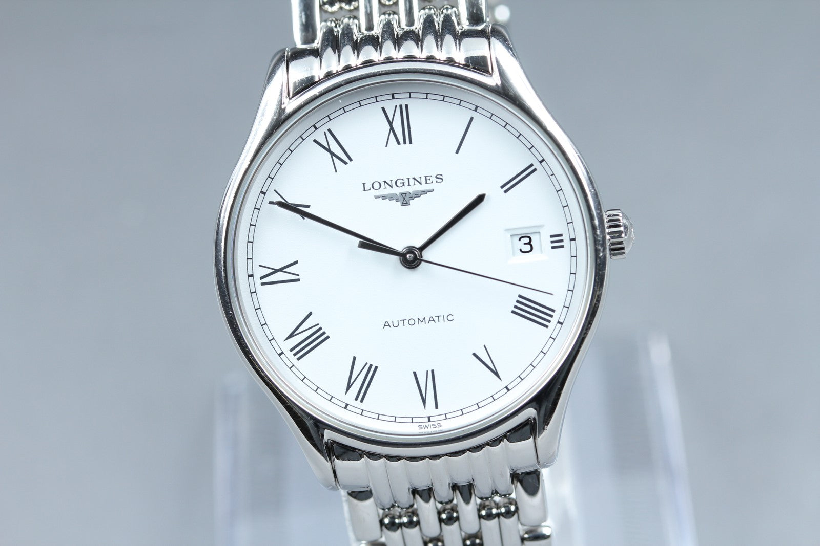 LONGINES Lyre L4.860.4 Automatic Date White Dial Men's Watch 35mm JAPAN Exc+5