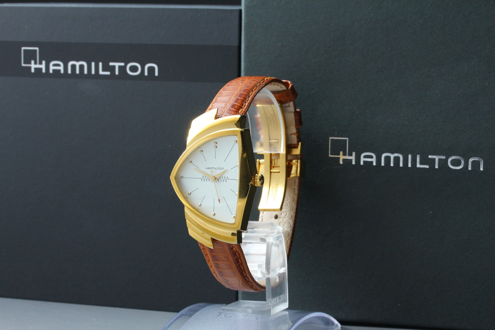 New Batt Hamilton Ventura H243010 Quartz White Dial Men's Watch 32mm Exc+4*Box