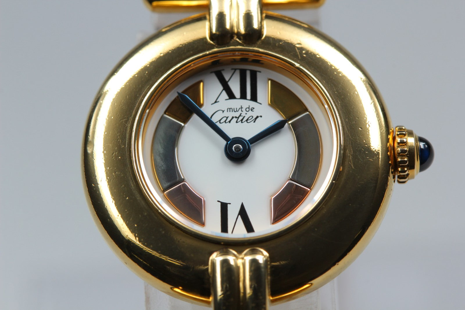 Cartier Must Colisee Vermeil 590002 Brown Gold Women's Quartz Watch Vintage