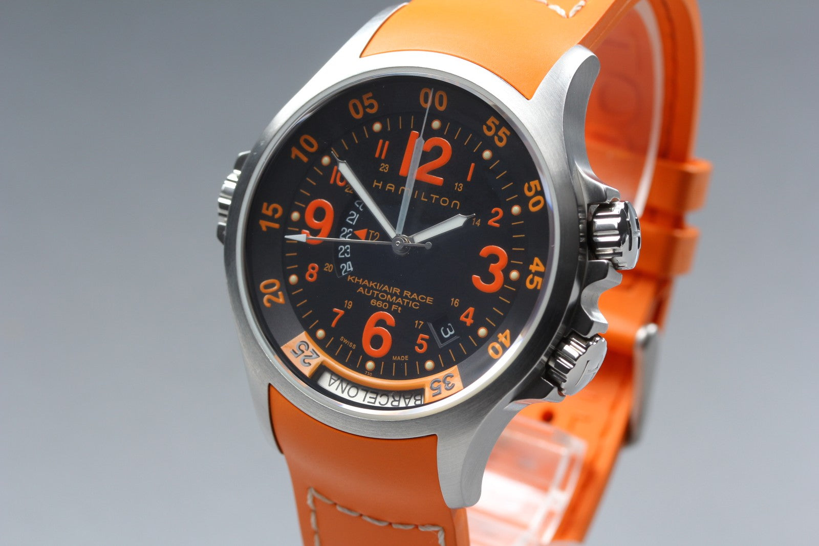 Hamilton Khaki Air Race H776650 GMT Automatic Black Dial Men's Watch 42mm JAPAN