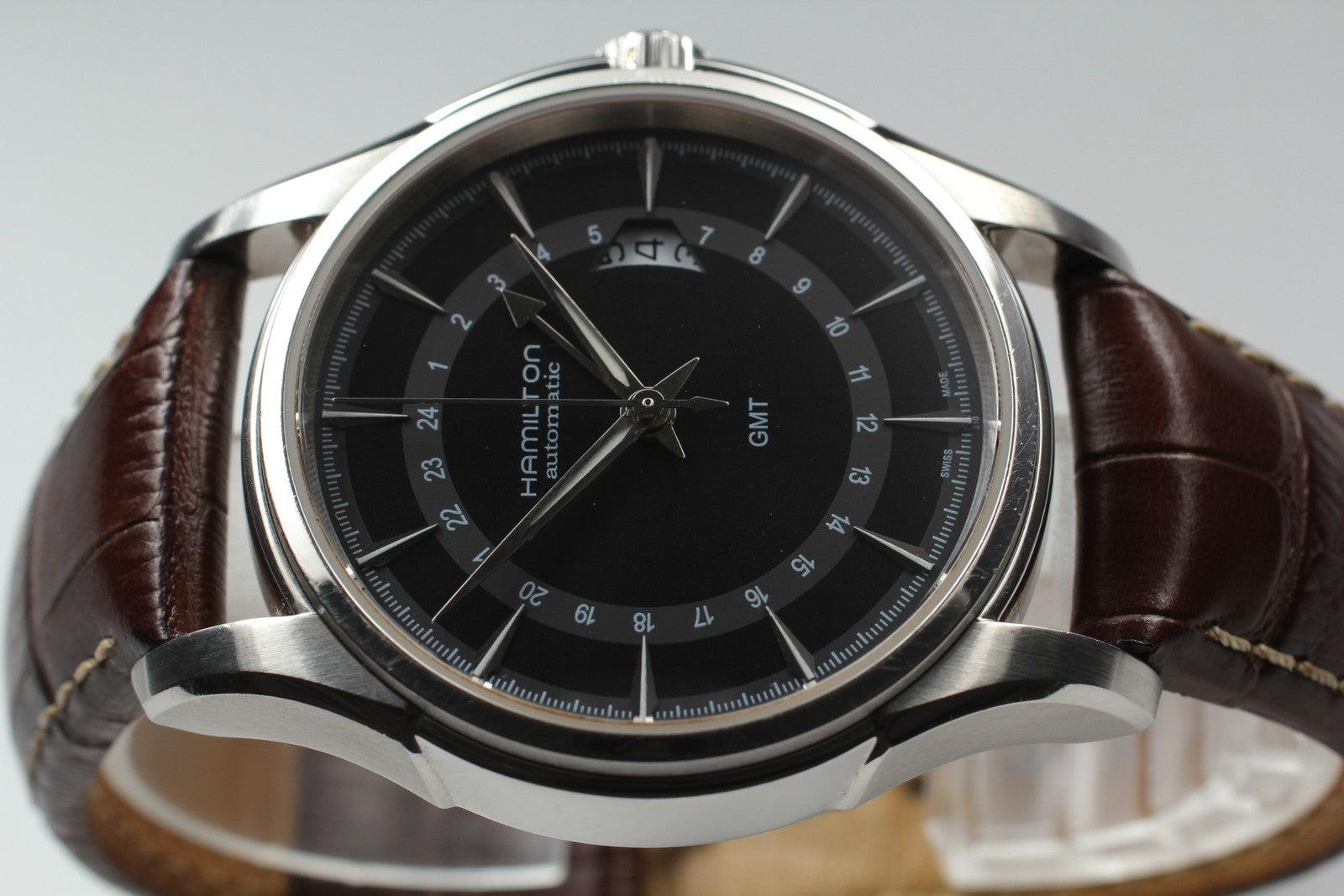 Exc+5* Hamilton Jazzmaster Traveler GMT Automatic Black Men's Watch 42mm JAPAN