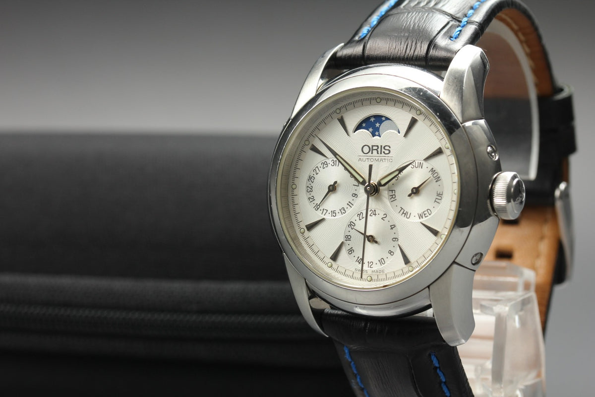 ORIS Artelier Complication 7554 Automatic Day/Date Silver Men's Watch 38mm JAPAN