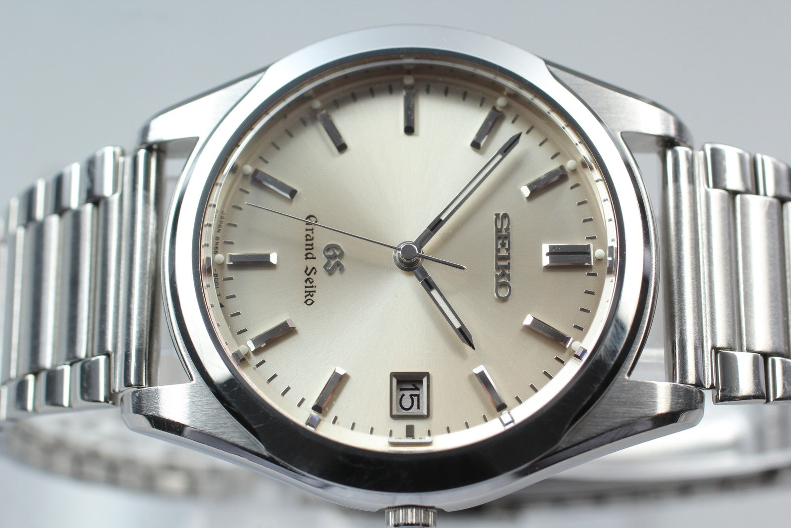 New Batt SEIKO Grand Seiko 8N65-8000 SBGG003 Silver Men's Quartz Watch 36mm JP