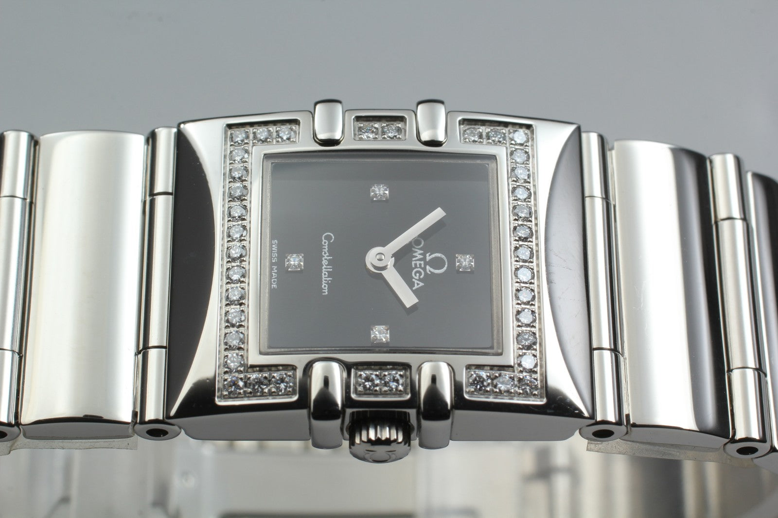 OMEGA Constellation QUADRA 895.1230 Cal.1376 Black Dial Diamond Women's Qz Watch