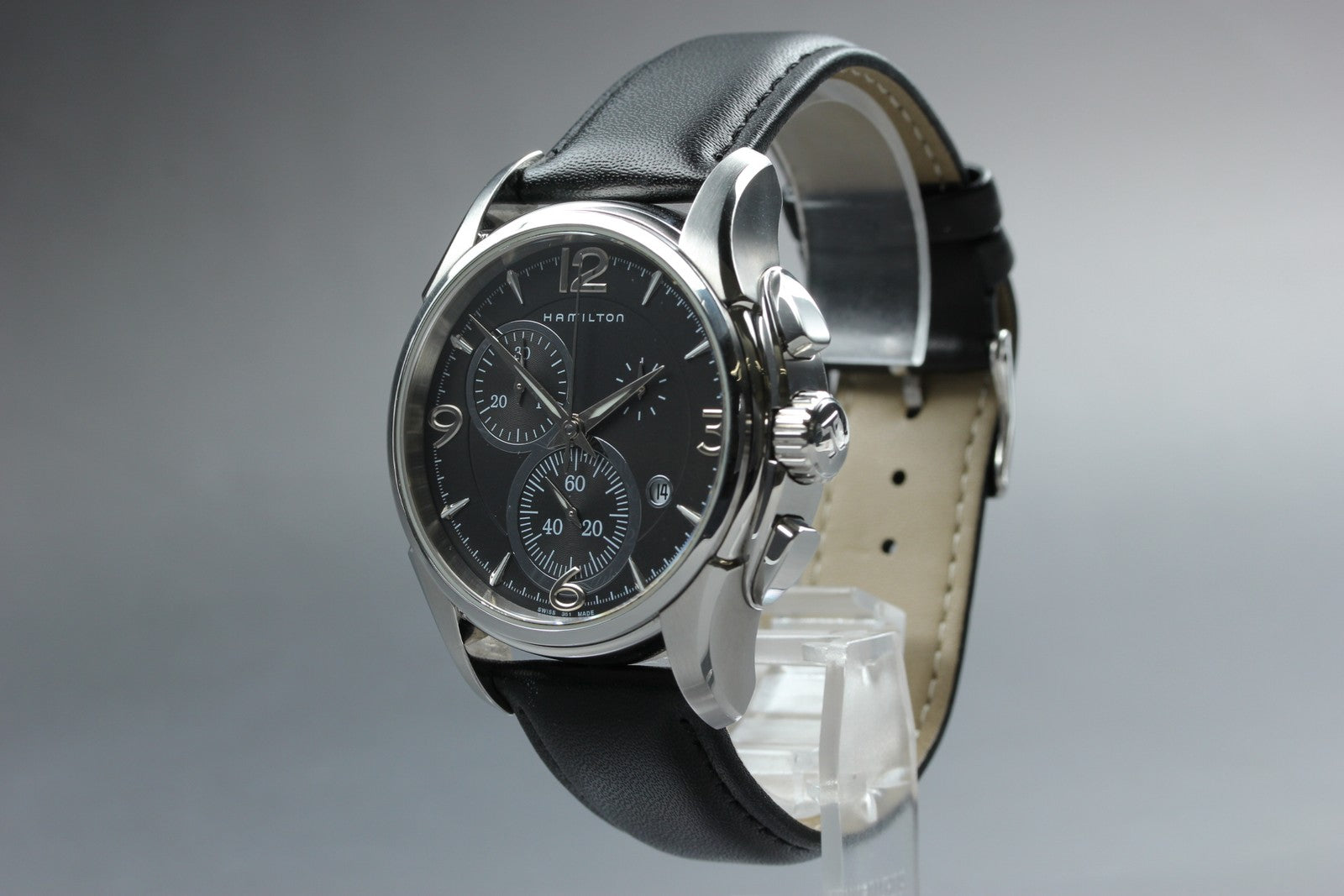 Hamilton Jazzmaster Chrono H326120 Black Chronograph Quartz Men's Watch 41mm JP