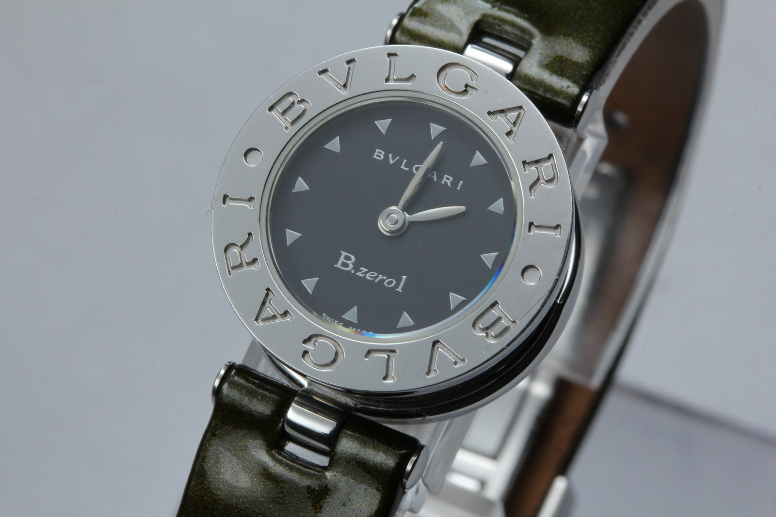 New Batt* BVLGARI B.zero1 BZ22S Quartz Black Dial Women's Watch 22mm N MINT*Box