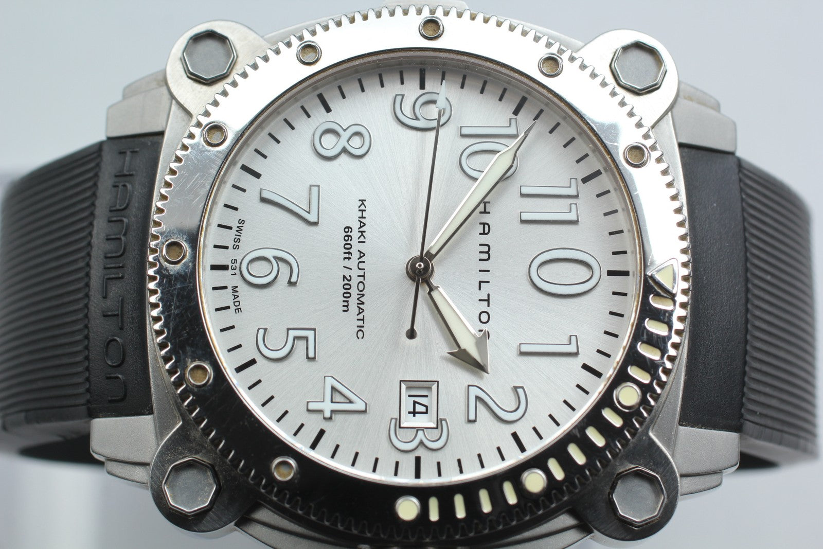 Hamilton Khaki Aviation H785550 Automat Silver Date Men's Watch 42mm JAPAN Exc+5