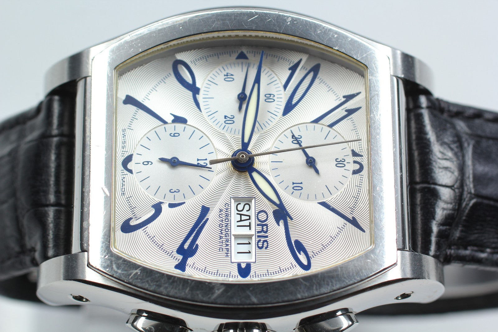 ORIS Miles 7532 Automatic Chronograph Day/Date White Dial Men's Watch 41mm JAPAN