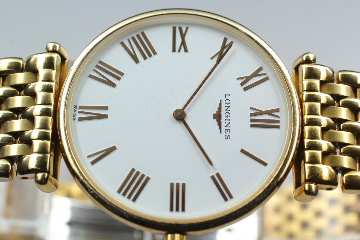 Vintage LONGINES La Grand Classique L4.635.2 Quartz White Men’s Watch 33mm JAPAN