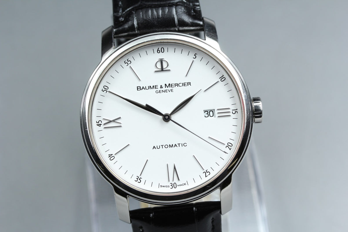 BAUME&MERCIER Classima 65534 Automatic White Date Men's Watch 42mm JAPAN