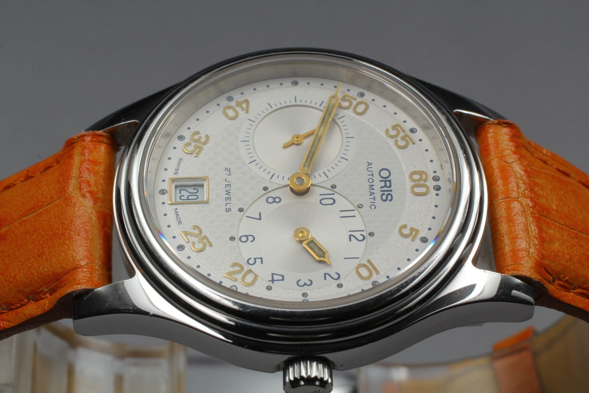 Vintage Oris Pointer 7403 Date Silver Dial Men's Automatic Watch 35mm JAPAN