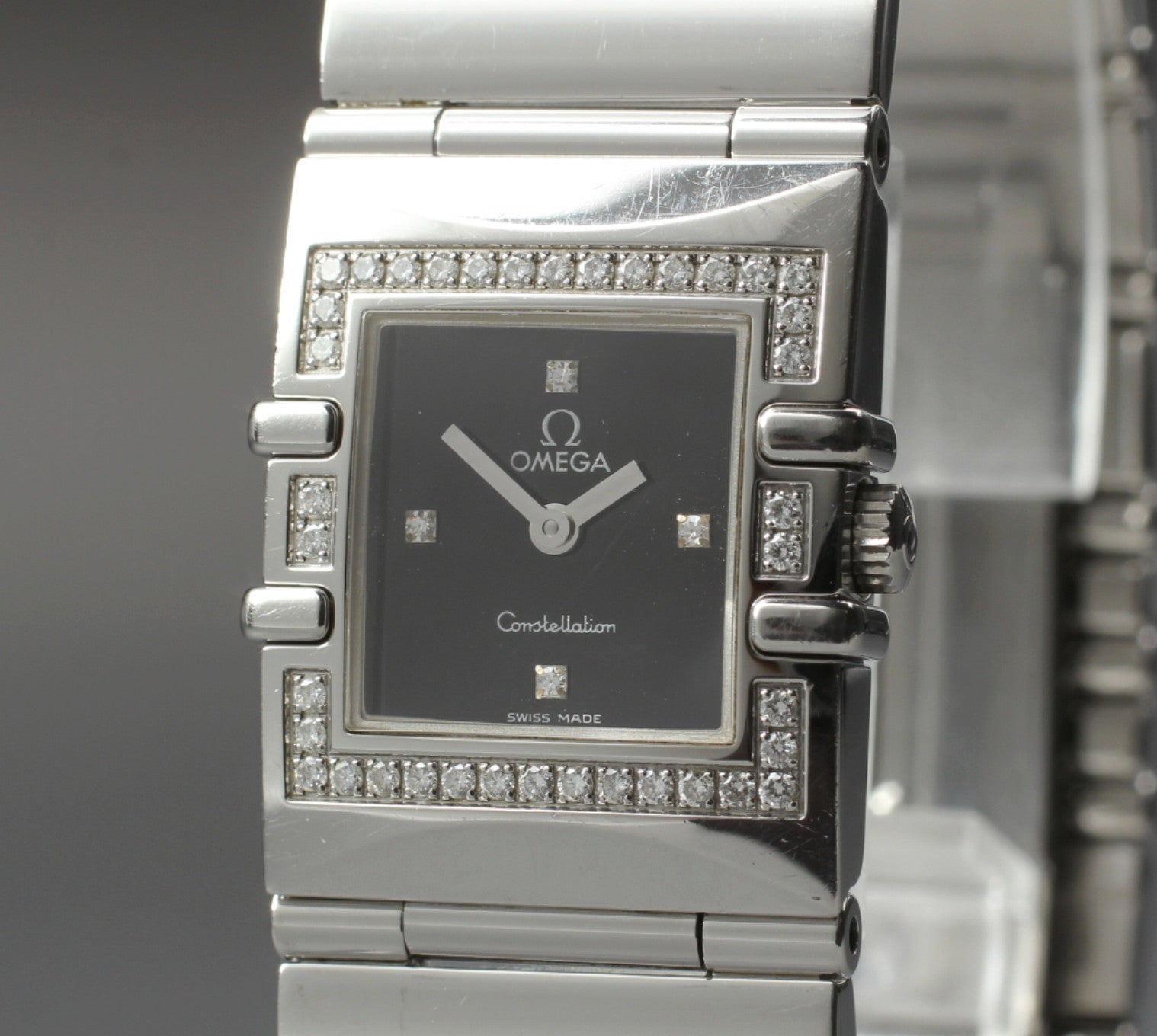 Exc+5 OMEGA Constellation Quadra 895.1230 Cal.1376 Diamond Women's Quartz Watch