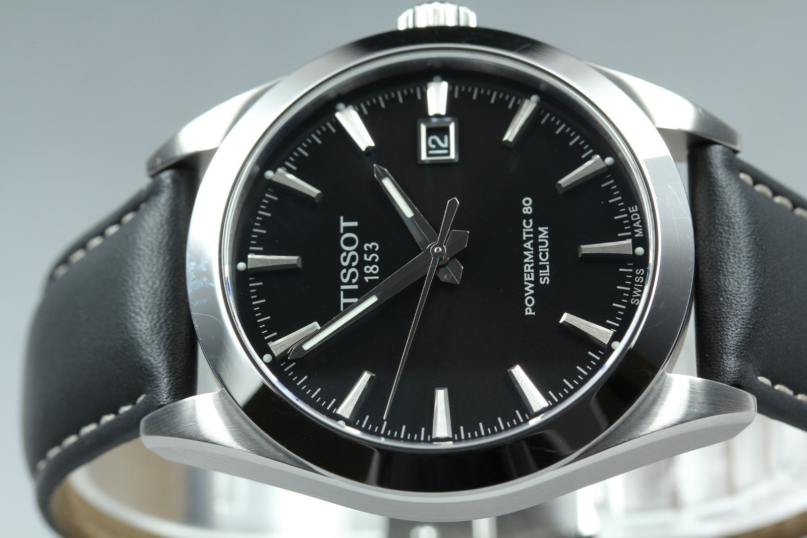TISSOT Gentleman T127407A Automatic Date Black Dial Men's Watch 40mm JAPAN Box
