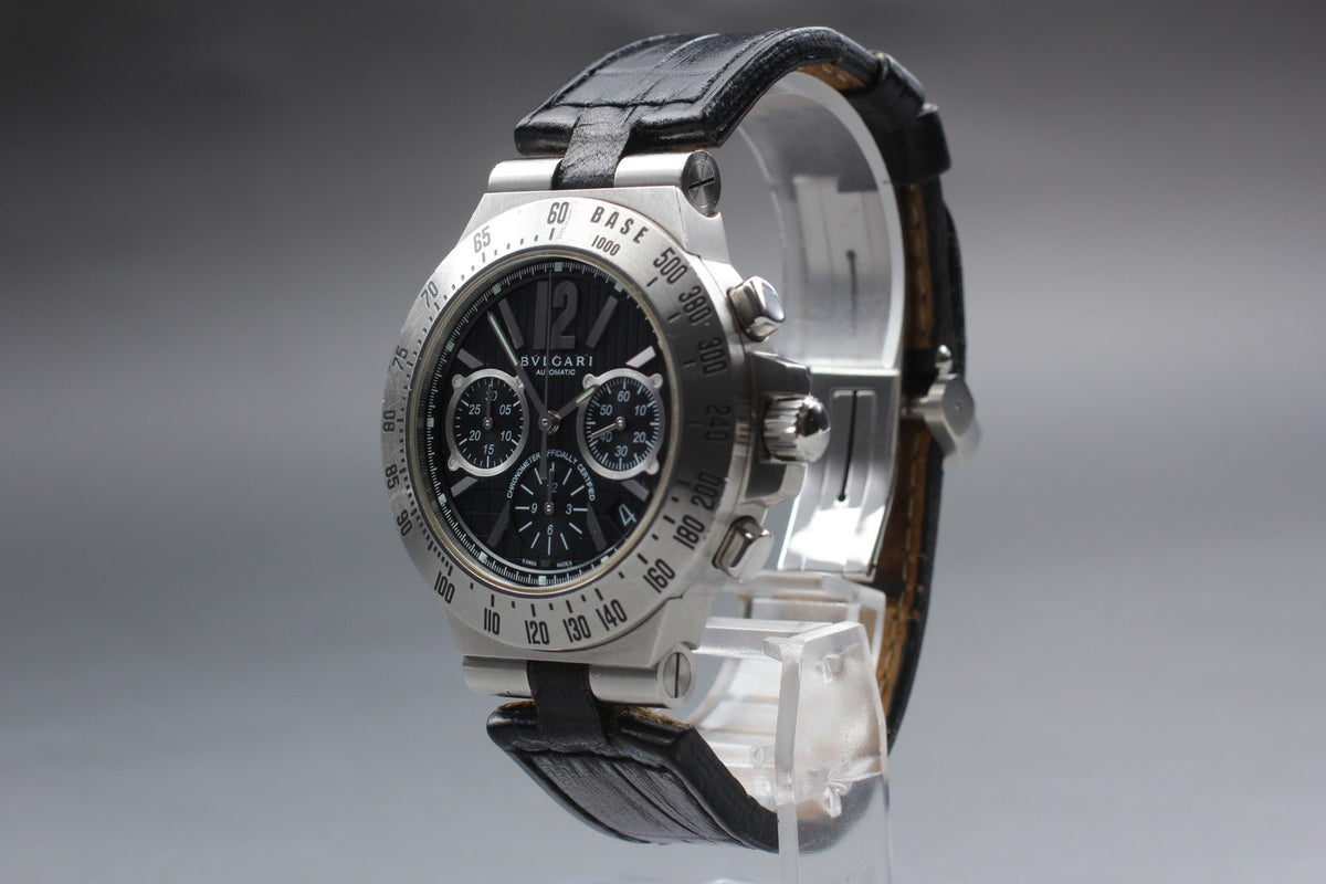 BVLGARI Diagono Tachymetric Chronograph CH40STA Automatic Men's Watch 40mm JAPAN