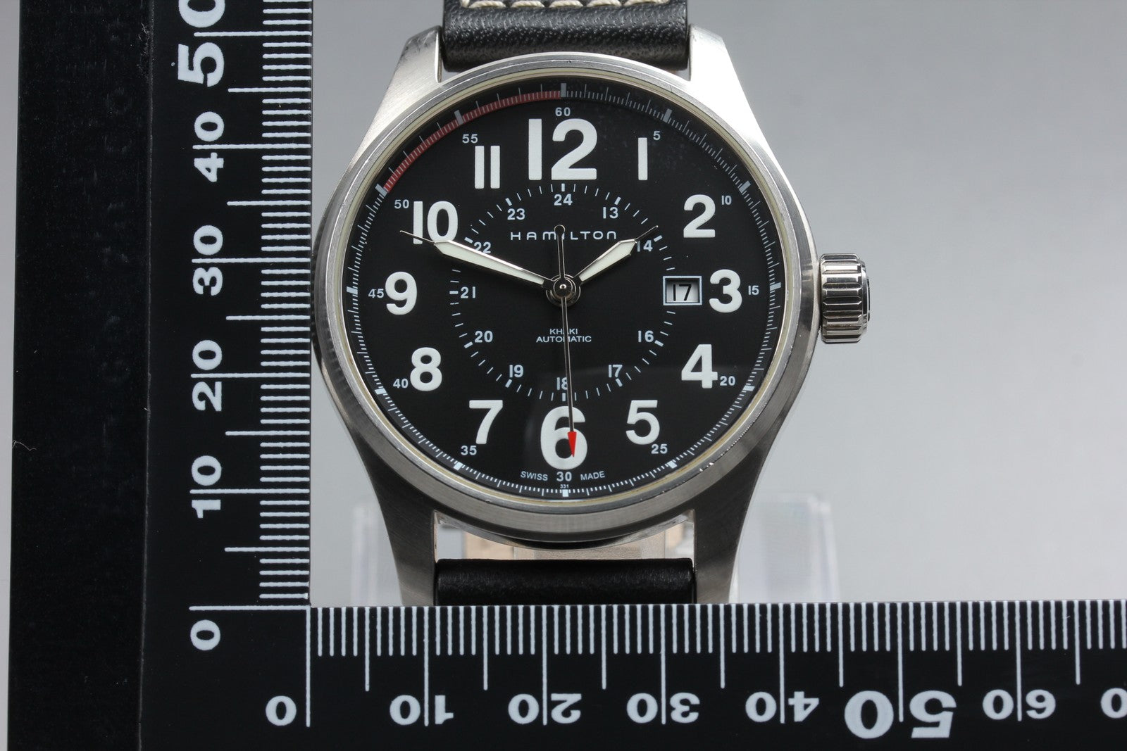 Hamilton Khaki Field H706150 Black Dial Automatic Date Men's Watch 43mm JAPAN