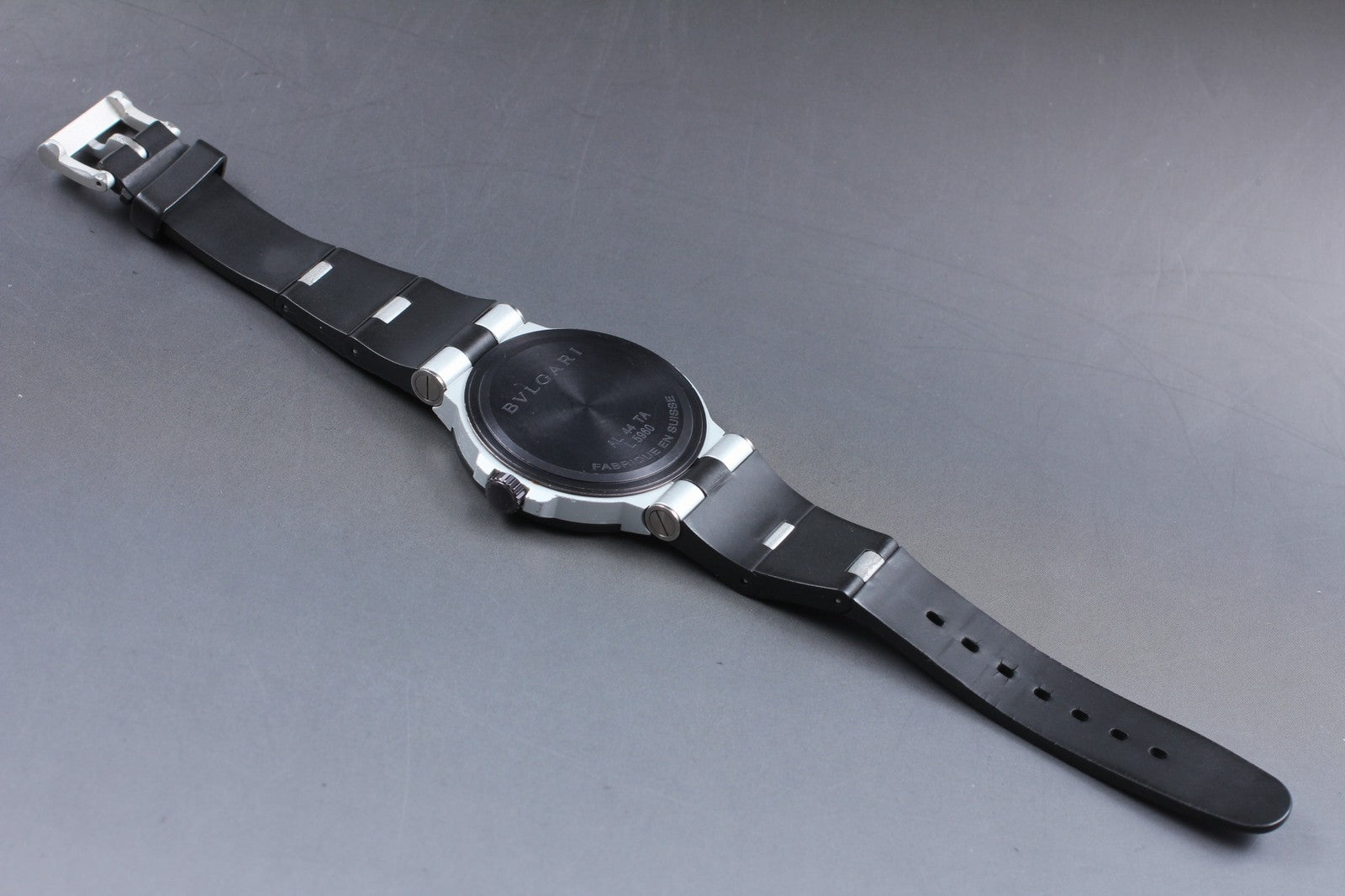 BVLGARI Diagono AL44TA Black Dial Automatic Date Men's Watch 44mm JAPAN