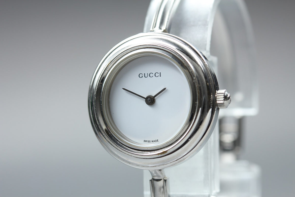 GUCCI Change Bezel 11/12.2L 12Color Quartz Silver Women's Watch 26mm JAPAN Box
