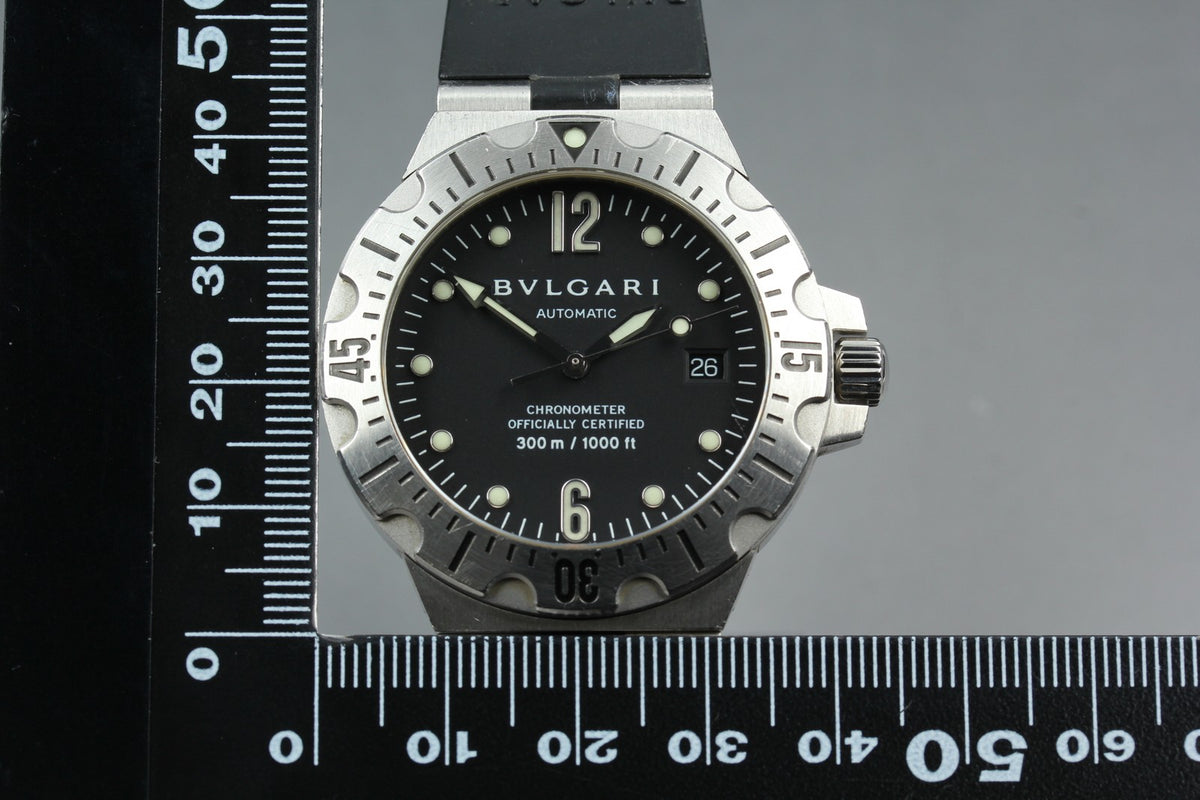 BVLGARI Diagono Scuba SD40S Date black Dial Automatic Men's Watch JAPAN Box