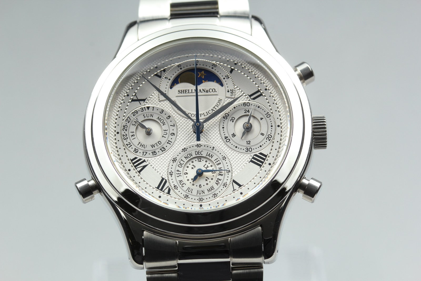 SHELLMAN Grand Complication 6770-H13332 TA Moon Phase 41mm Men's Qz Watch JAPAN