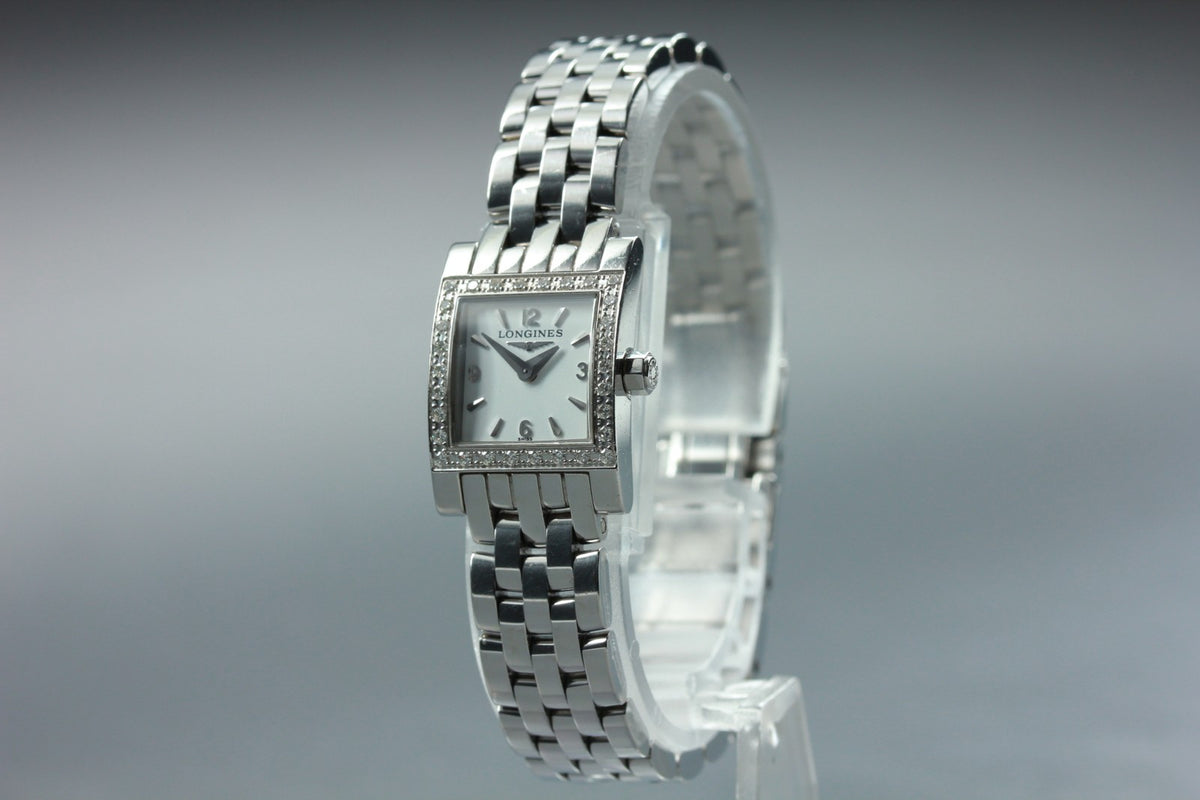 LONGINES Dolce Vita L5.161.0 Quartz Diamond Bezel White Women's Watch 16mm JAPAN