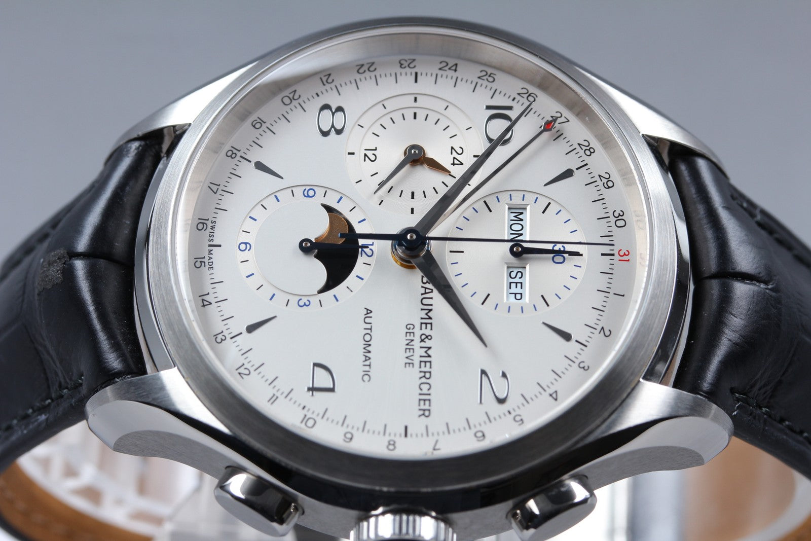 BAUME&MERCIER Clifton 65793 Automatic Silver Men's Watch 42mm JAPAN N MINT*Box