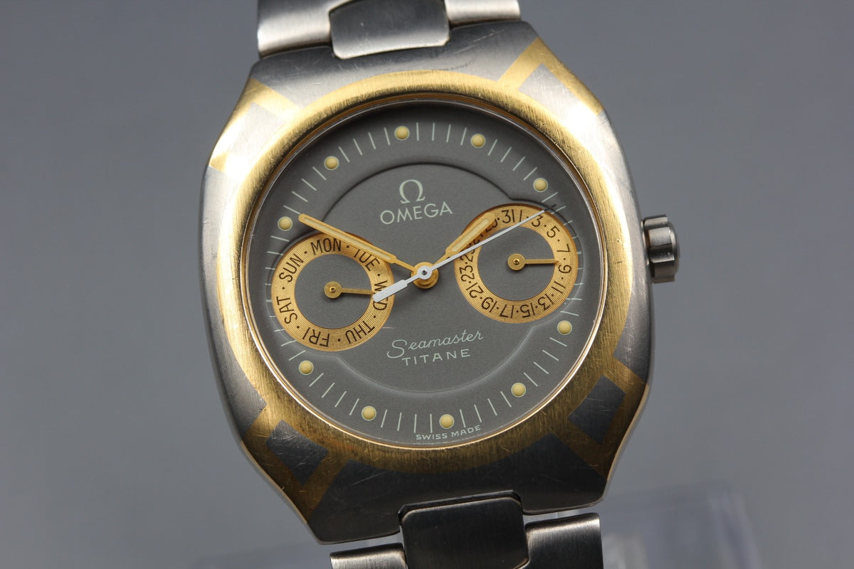 OMEGA Seamaster Polaris 396.1022 Cal.1438 Date 30mm Men's Quartz Watch JAPAN