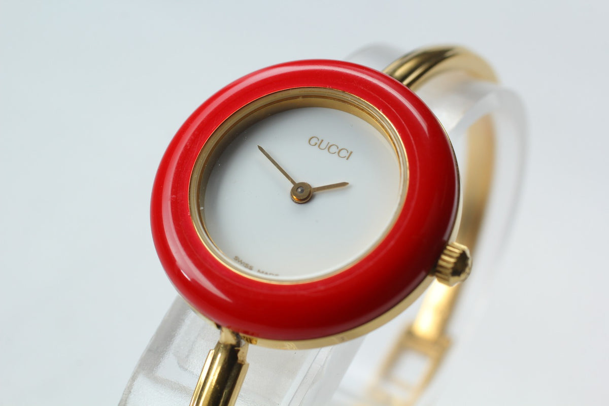 New Batt Gucci Change Bezel 11/12.2 12Color Women's White Quartz Watch JAPAN